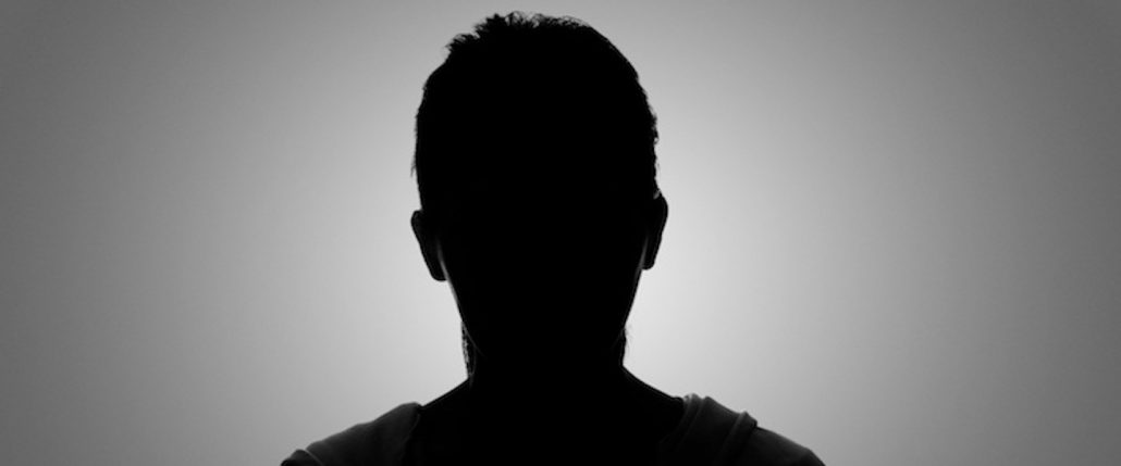 silhouette face on white background