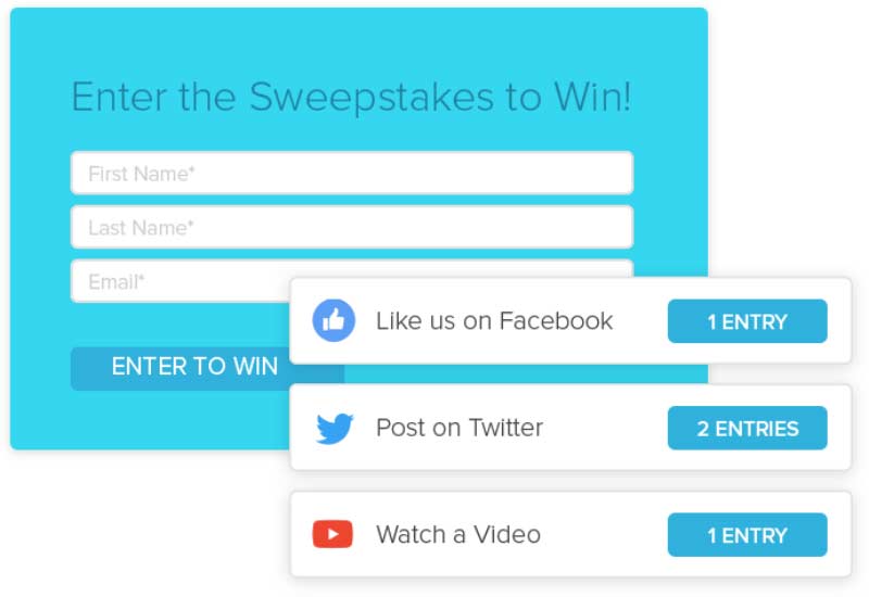 Screenshot showing a sweepstakes entry form