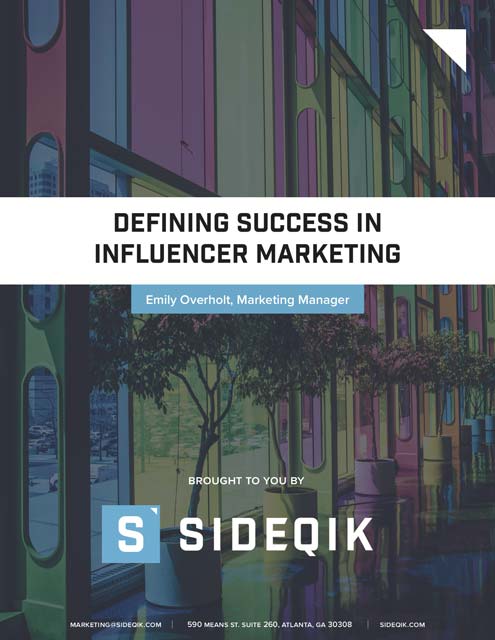 Sideqik Defining Success in Influencer Marketing E-Book cover thumbnail